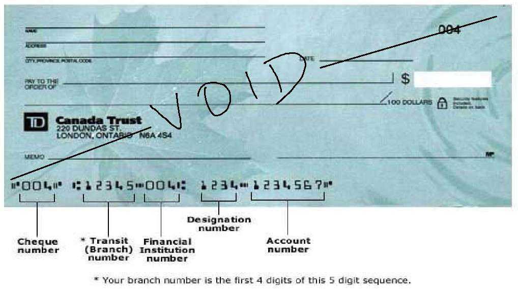 Void Cheque Example Canada